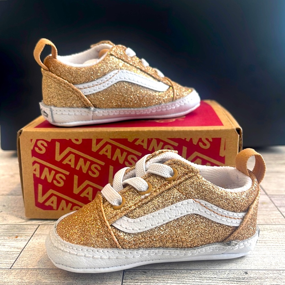 Gold glittery baby vans